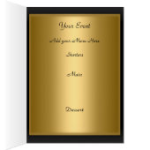 Carte de Placement de Table Or et Noir et Menu (Intérieur (Droit))
