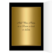 Carte de Placement de Table Or et Noir et Menu (Intérieur (Gauche))