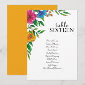 Carte de placement de table printemps été Fleur Lu (Devant / Derrière)