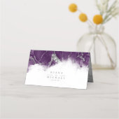 Carte De Placement Debbie U-W Marble Parties scintillant Mariage Plum (Dos)