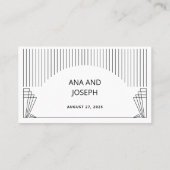 Carte De Placement Déco moderne | Élégant Mariage noir et blanc (Dos)