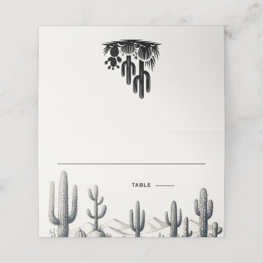 Carte De Placement Décontracté Mariage Cactus (Extérieur déplié)