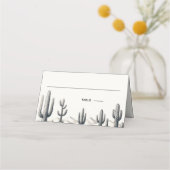Carte De Placement Décontracté Mariage Cactus (Devant)