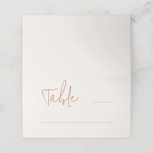 Carte De Placement Décontracté moderne Script Earthy Mariage (Extérieur déplié)