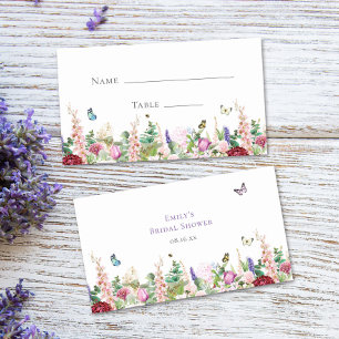 Carte De Placement Décontractée Elegant Floral & Papillons Fête des m