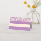 Carte De Placement Décoration de table en dentelle violette avec cart (Dos)