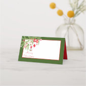 Carte De Placement Décorations de Noël sur une branche (Devant)