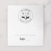 Carte De Placement Deer Monogram Mariage campagnard rustique Nom du c (Extérieur déplié)