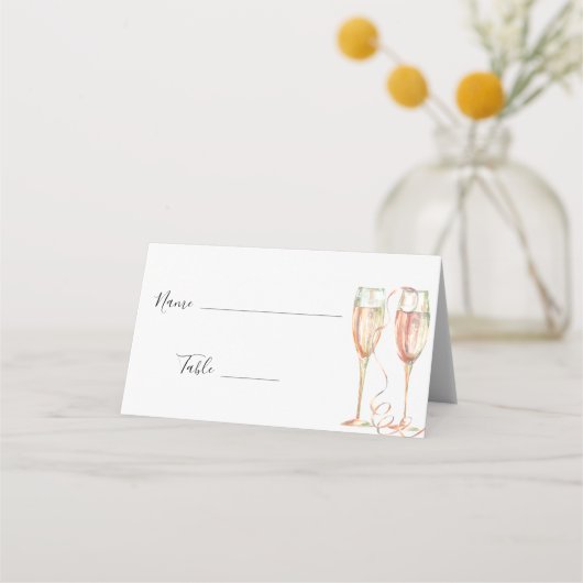 Carte De Placement Déjeuner champenois et fête prénuptiale pétillante (Devant)