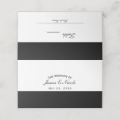 Carte De Placement Demi-noir & blanc Classy Élégant numéro de table (Extérieur déplié)