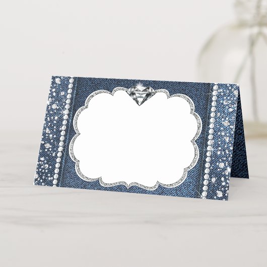 Carte De Placement Denim et diamant