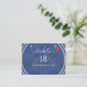 Carte De Placement Denim et Diamonds Blue Jeans Bling Anniversaire (Debout devant)