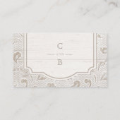 Carte De Placement Dentelle blanche bois mariage campagnard rustique  (Dos)