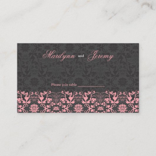 Carte De Placement Dentelle noir Dentelle Table/Carte Place (Devant)