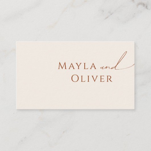 Carte De Placement Désert de Whimsical | Mariage plat beige (Dos)