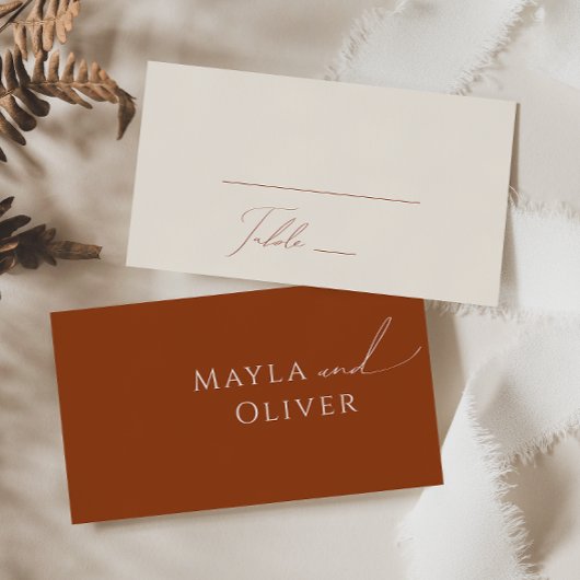 Carte De Placement Désert de Whimsical | Mariage plat en terre cuite