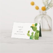 CARTE DE PLACEMENT DÉSERT D'EAU VERTE MONOGRAMME DE FLEURS CACTUS (Dos)