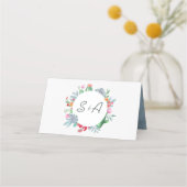 Carte De Placement Desert Dream Cactus Floral Wreath Monogram Mariage (Dos)