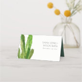 CARTE DE PLACEMENT DÉSERT MODERNE CACTUS VERT FOLIAGE EAU COULEUR (Dos)