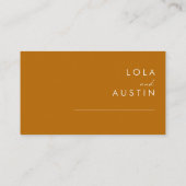 Carte De Placement Désert simple | Mariage plat orange brûlé (Dos)