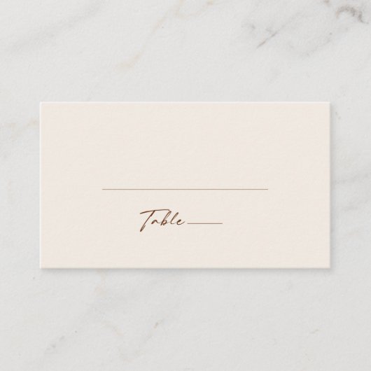 Carte De Placement Désert simple | Mariage plat orange brûlé (Devant)