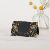 Carte De Placement Design élégant en or et noir (Dos)