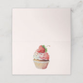 Carte De Placement Dessert sucré à la fraise Cupcake (Extérieur déplié)
