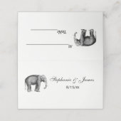 Carte De Placement Dessin d'éléphant vintage (Extérieur déplié)