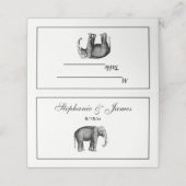 Carte De Placement Dessin d'éléphant vintage (Extérieur déplié)