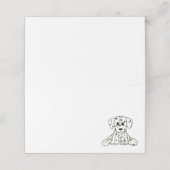 Carte De Placement Dessin simple de contour de chien en peluche dalma (Extérieur déplié)