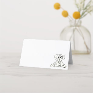 Carte De Placement Dessin simple de contour de chien en peluche dalma