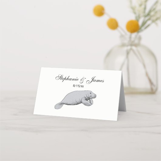 Carte De Placement Dessin vintage Manate (Devant)