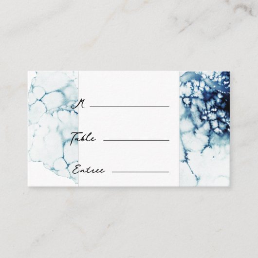 Carte De Placement Destination bleue Mariage Entree Choix plat (Devant)