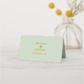 Carte De Placement Destination Mariage Monde Passport Sage Vert Or (Dos)