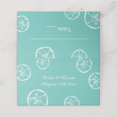 Carte De Placement Destination tropicale sable dollars thème mariage (Extérieur déplié)