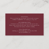 Carte De Placement Détails de code QR bordeaux de script simple éléga (Dos)