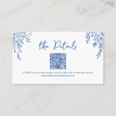 Carte De Placement Détails de code QR de mariage fantaisiste dessinés (Devant)