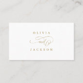Carte De Placement Détails du mariage de script romantique Gold simpl (Dos)