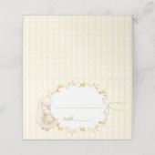 Carte De Placement Dindon Ridicule Gingham Jaune Genre Neutre (Extérieur déplié)