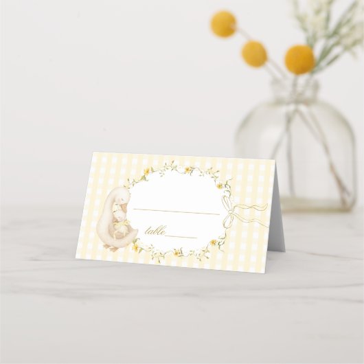 Carte De Placement Dindon Ridicule Gingham Jaune Genre Neutre (Devant)
