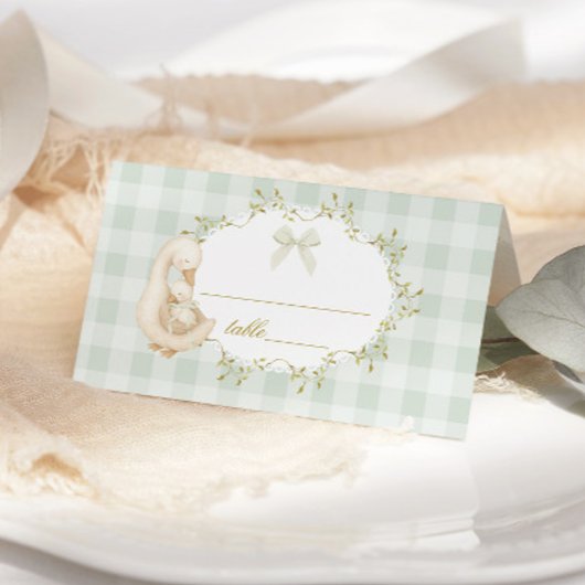 Carte De Placement Dindon Ridicule Sage Gingham Neutre de Genre