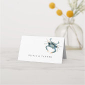 Carte De Placement Dîner de fruits de mer au crabe bleu aquarelle ou  (Dos)
