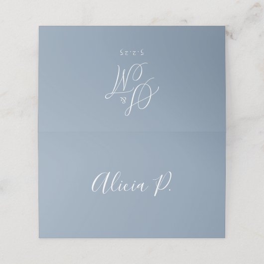 Carte De Placement Dîner Mariage Romance Moderne (Extérieur déplié)