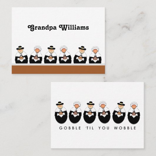 Carte De Placement Dîner Thanksgiving (Devant / Derrière)