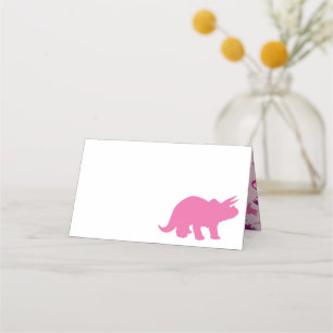 Carte De Placement Dinosaur Baby shower Dino Rose Girl