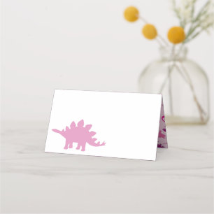 Carte De Placement Dinosaur Baby shower Dino Rose Girl