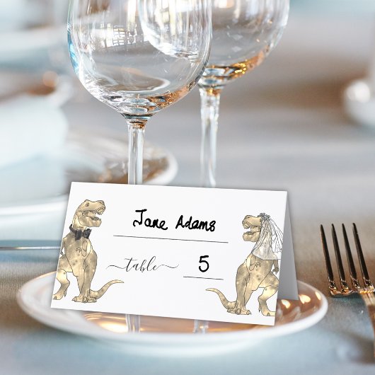 Carte De Placement Dinosaur Thème Mariage Numéro de table