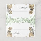 Carte De Placement Dinosaur Wedding Guest Name (Extérieur déplié)