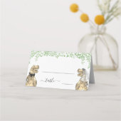 Carte De Placement Dinosaur Wedding Guest Name (Dos)