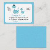 Carte De Placement Dinosaure bleu Raffle Billets (Devant / Derrière)